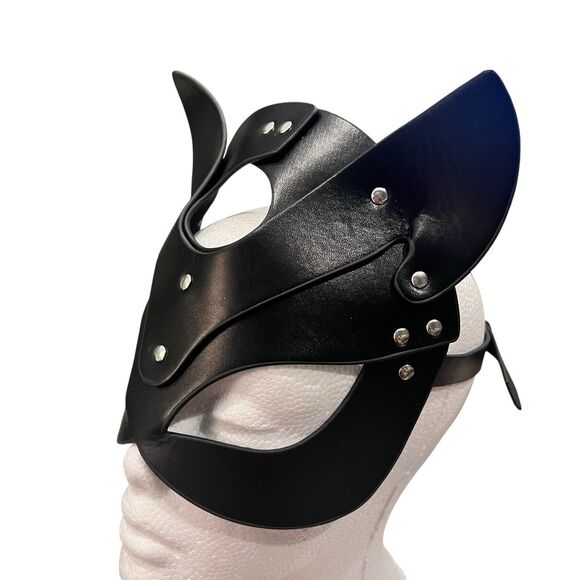 Faux Leather Costume Cat Mask BDSM Cosplay Party Club - Picture 3 of 5